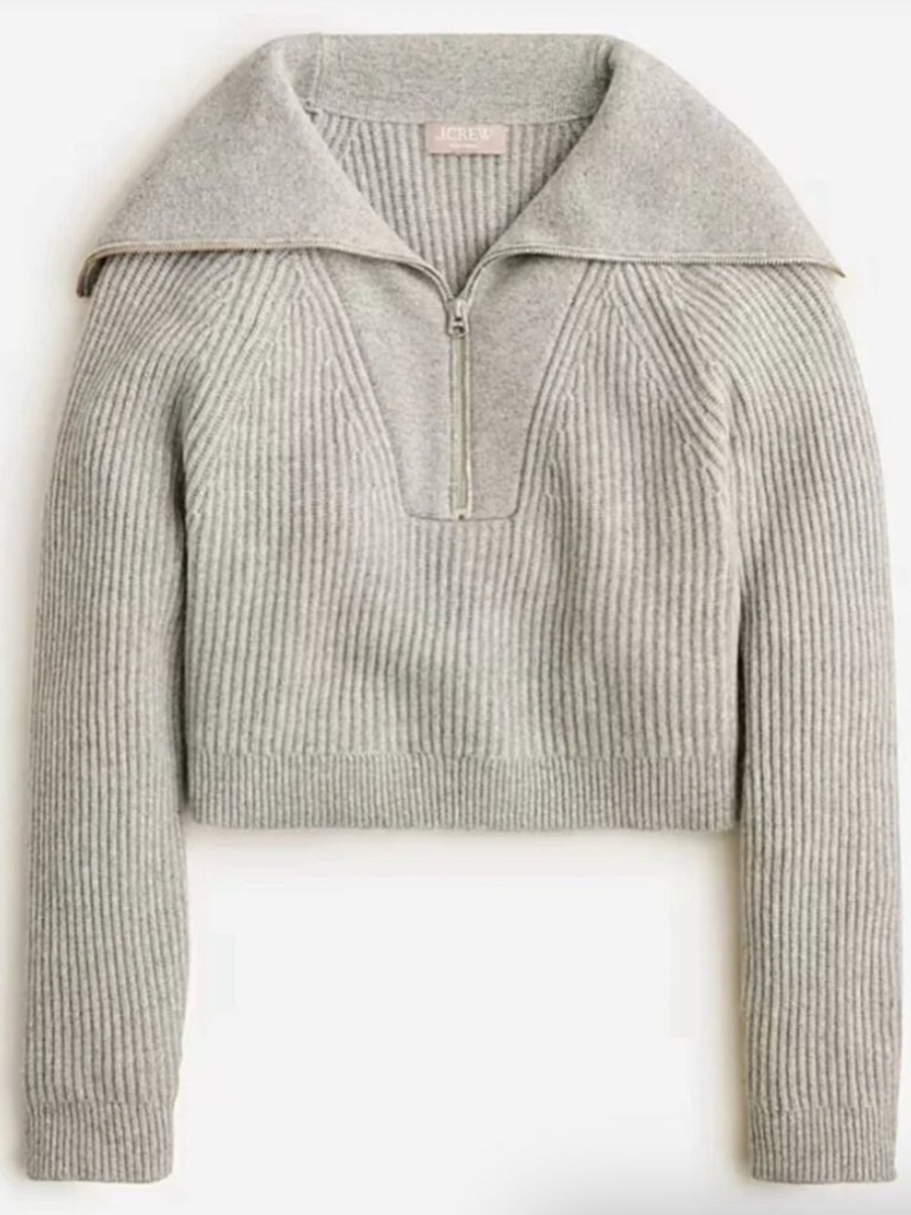 J.Crew Gray Cashmere Cropped Sweater